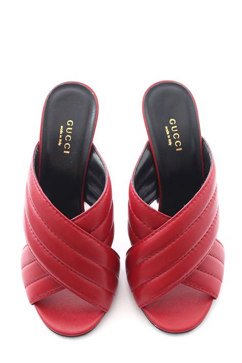 gucci webby mules red|Women's Designer Mules & Slides .